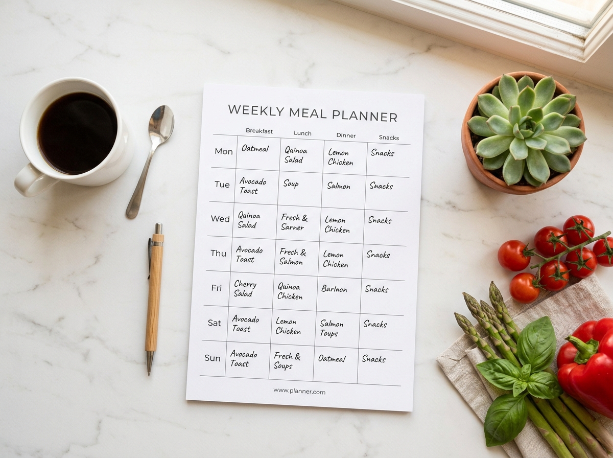 free meal planning PDF printable for busy moms